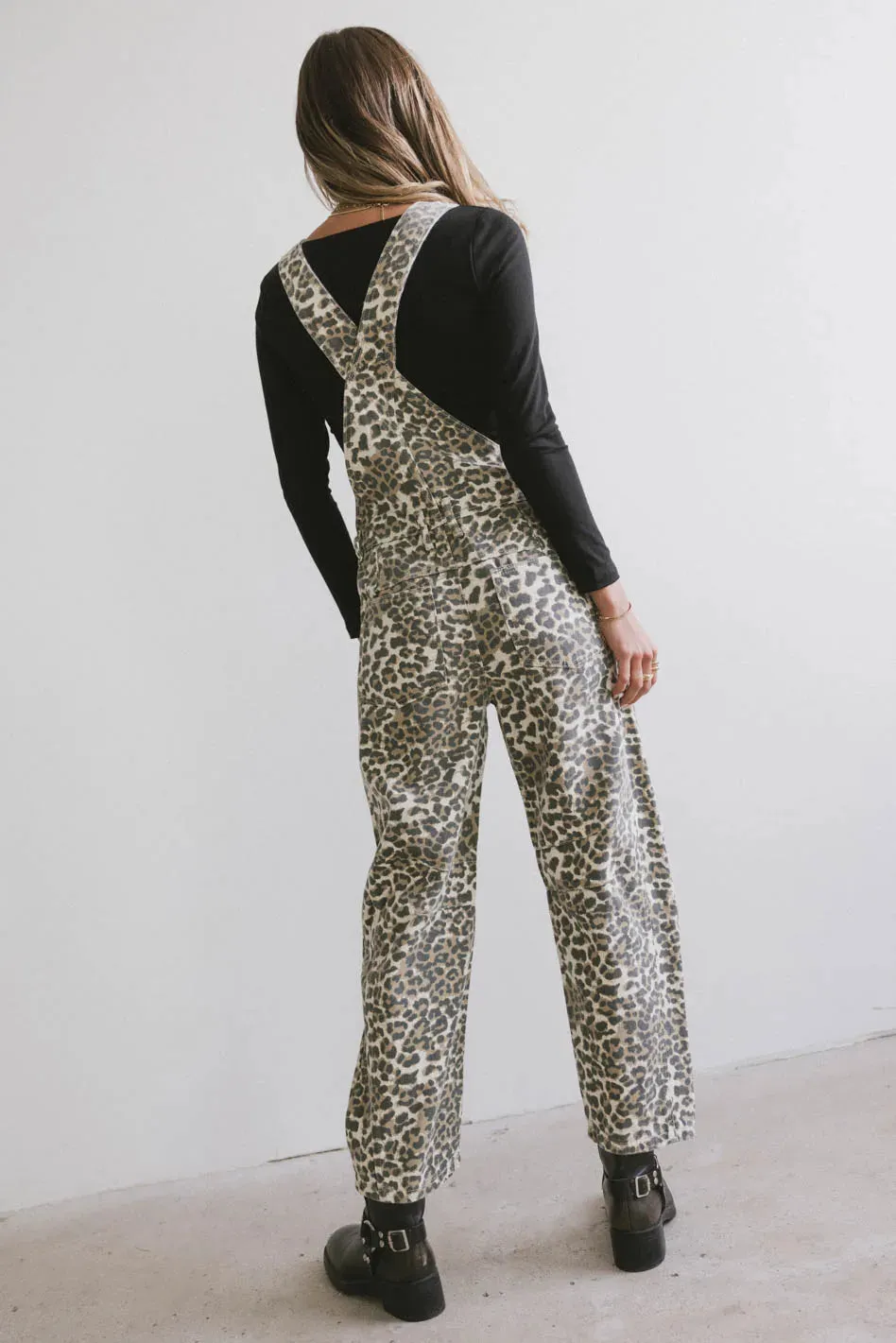 Tansy Denim Overalls in Leopard - FINAL SALE sold by bohme product image thumbnail 2