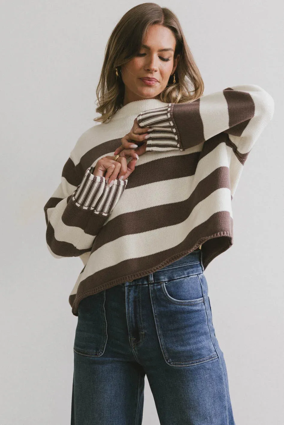 Helena Striped Sweater in Brown - FINAL SALE sold by bohme product image thumbnail 2