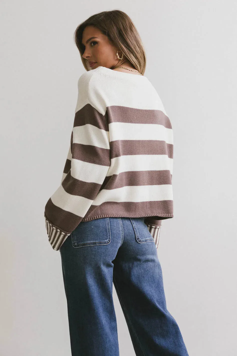 Helena Striped Sweater in Brown - FINAL SALE sold by bohme product image thumbnail 5