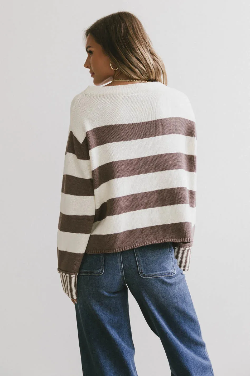 Helena Striped Sweater in Brown - FINAL SALE sold by bohme product image thumbnail 3