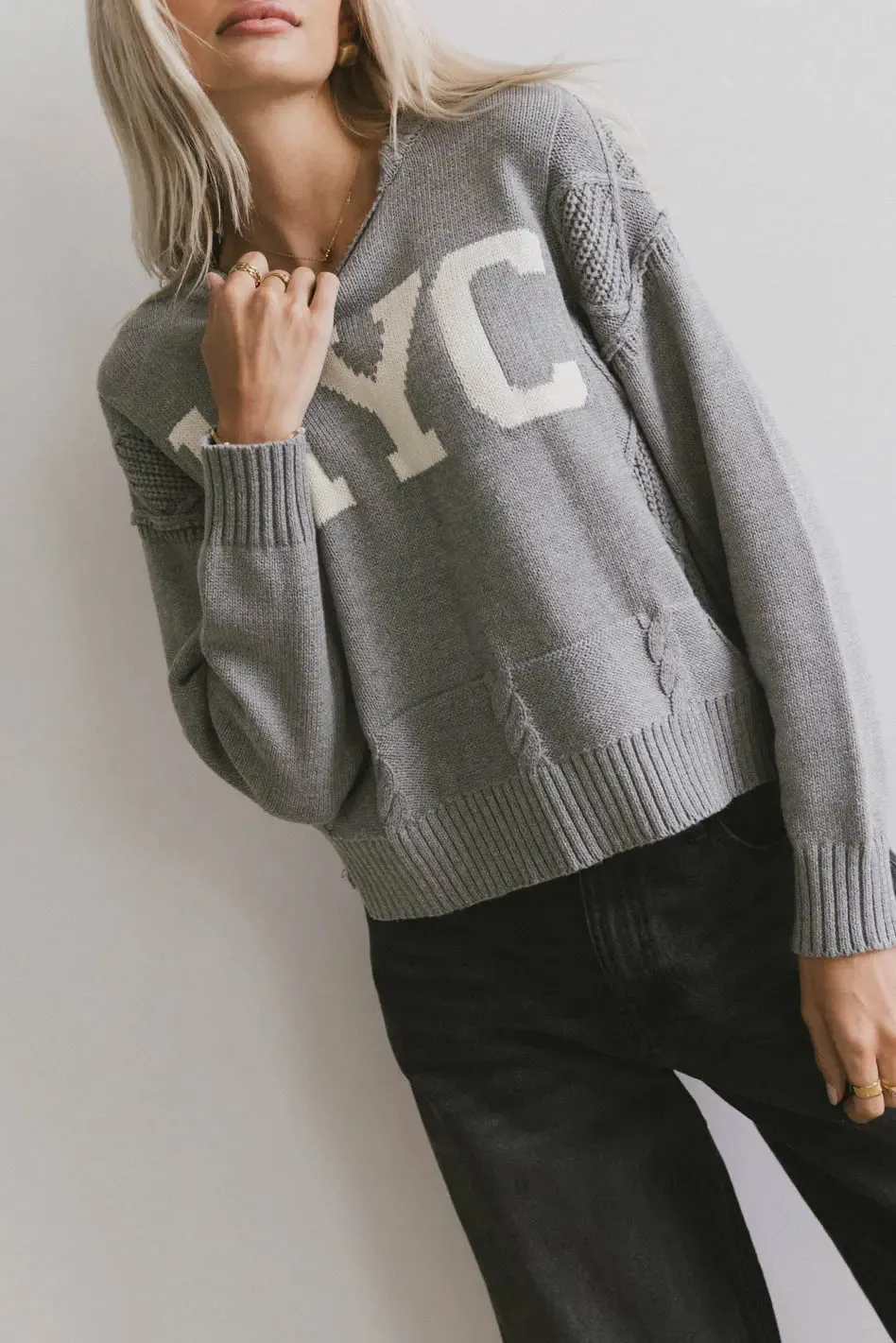 NYC Cable Knit Sweater - FINAL SALE sold by bohme product image thumbnail 5
