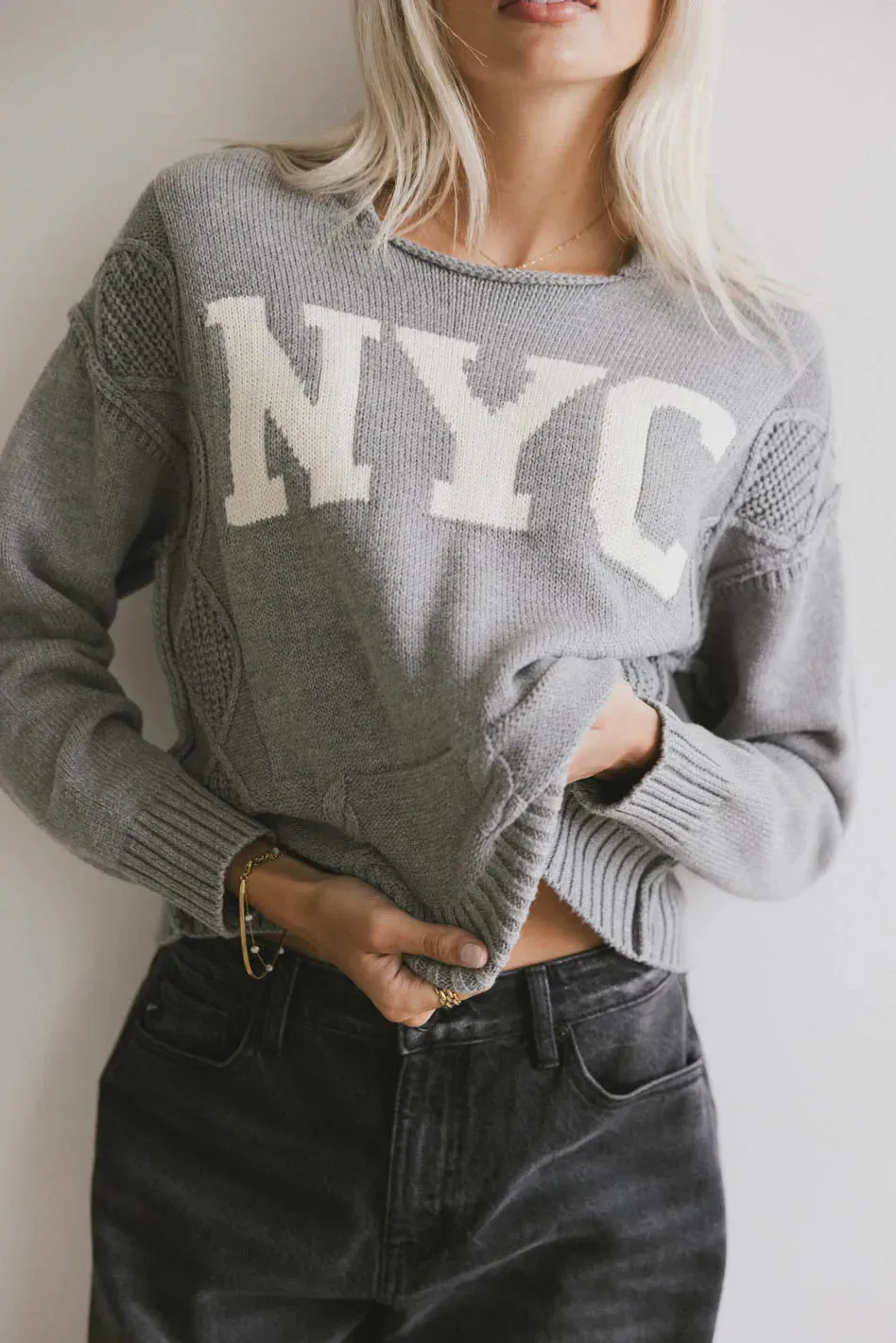 NYC Cable Knit Sweater - FINAL SALE sold by bohme product image thumbnail 3