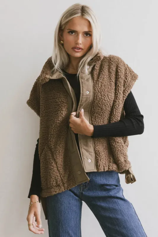 Johanna Sherpa Vest in Brown - FINAL SALE sold by bohme