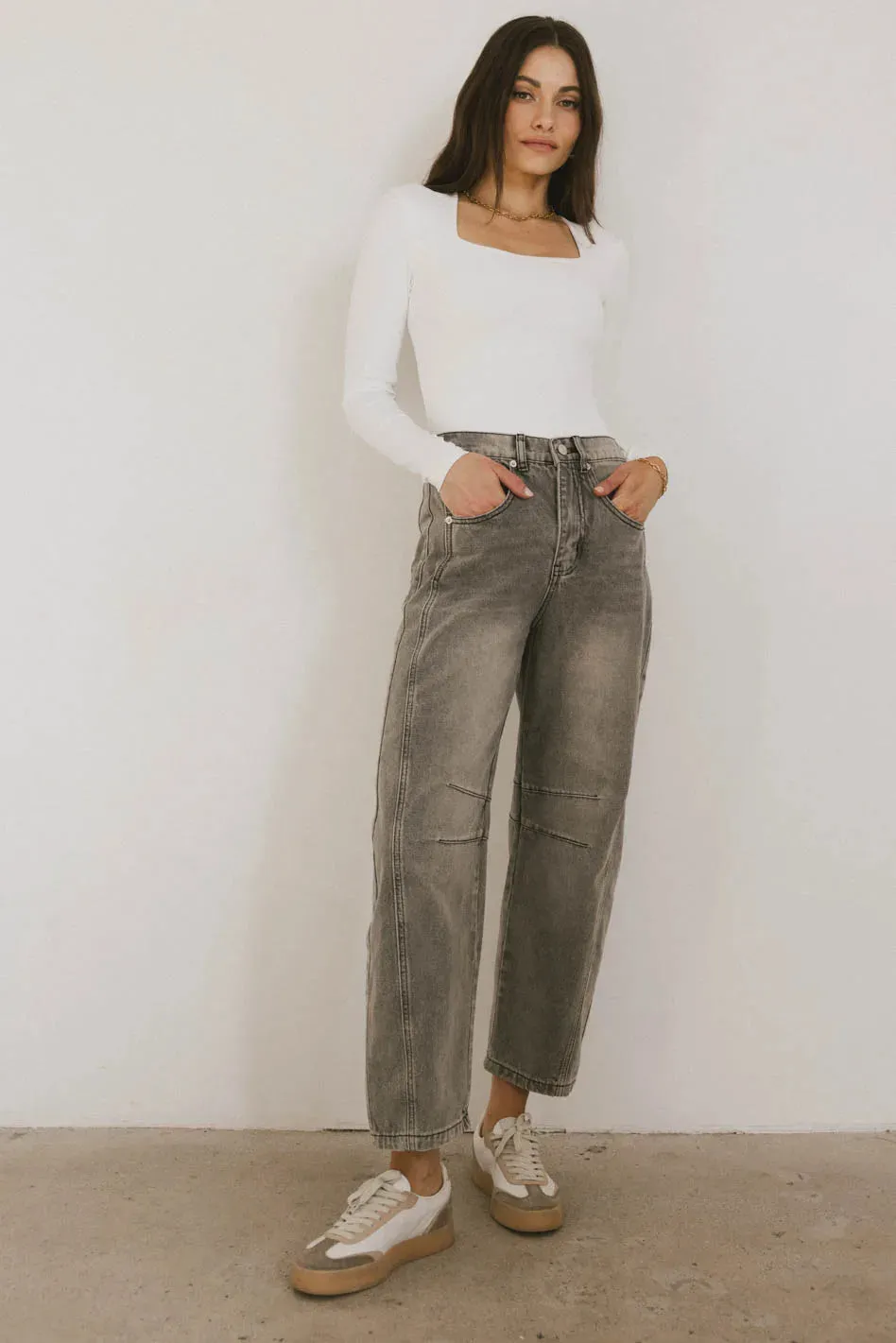 Demi Square Neck Bodysuit in White - FINAL SALE sold by bohme product image thumbnail 4