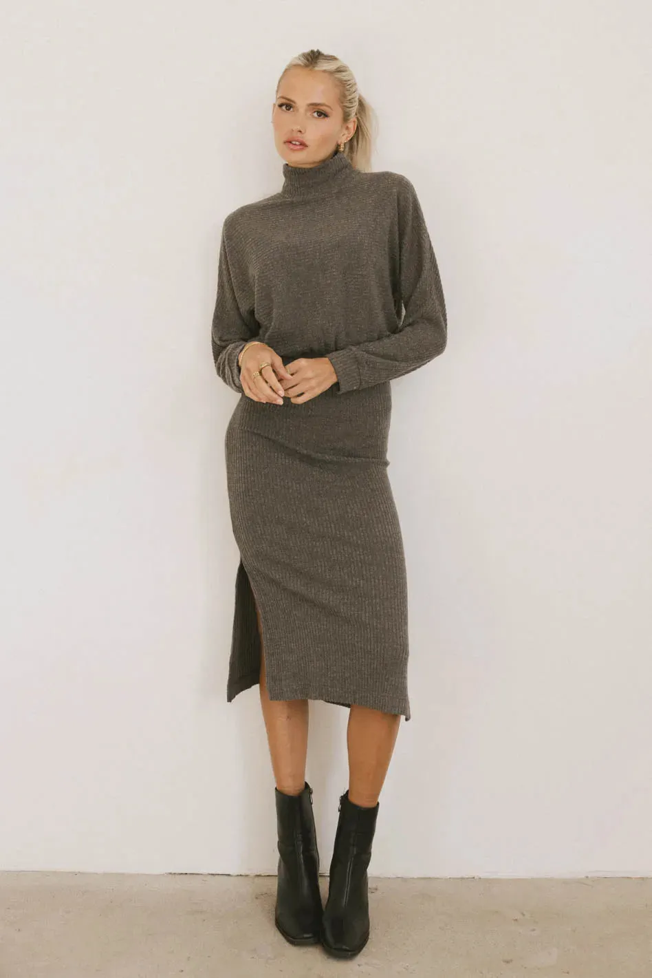 Ulrich Sweater Dress in Charcoal - FINAL SALE sold by bohme product image thumbnail 3