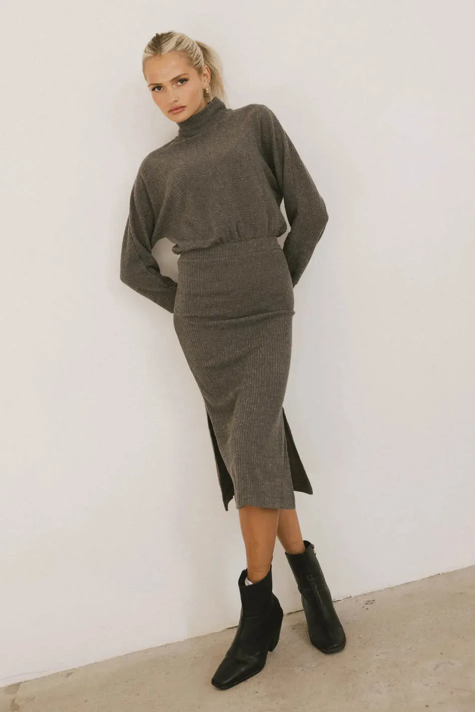 Ulrich Sweater Dress in Charcoal - FINAL SALE sold by bohme product image thumbnail 5