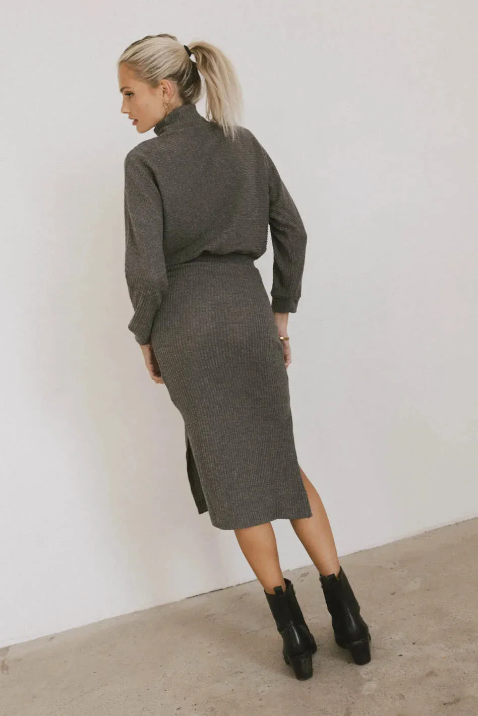 Ulrich Sweater Dress in Charcoal - FINAL SALE sold by bohme product image thumbnail 2