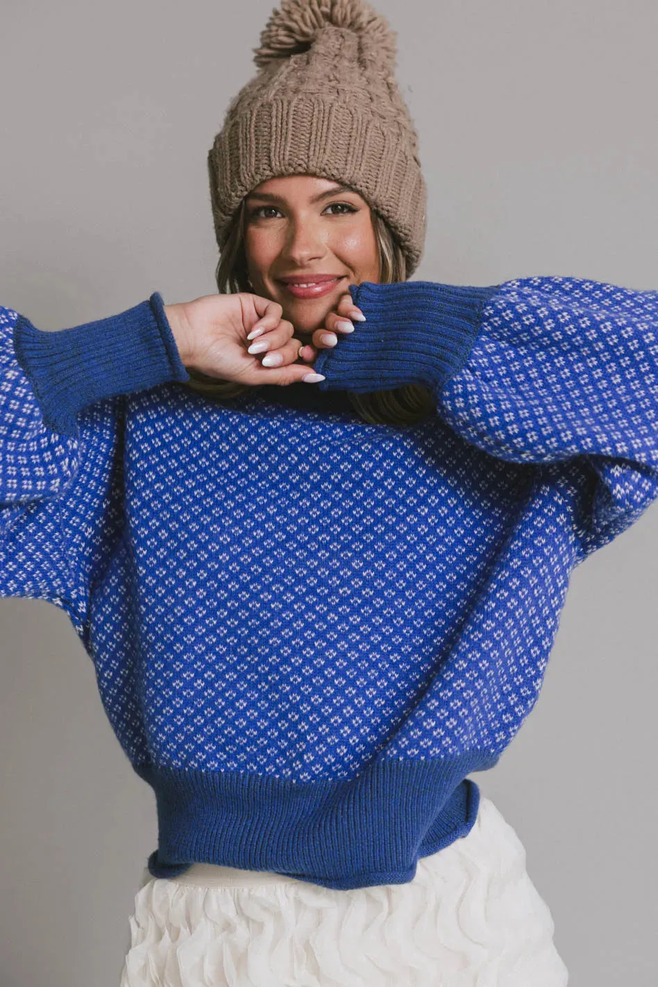 Nathalia Knit Sweater in Cobalt sold by bohme