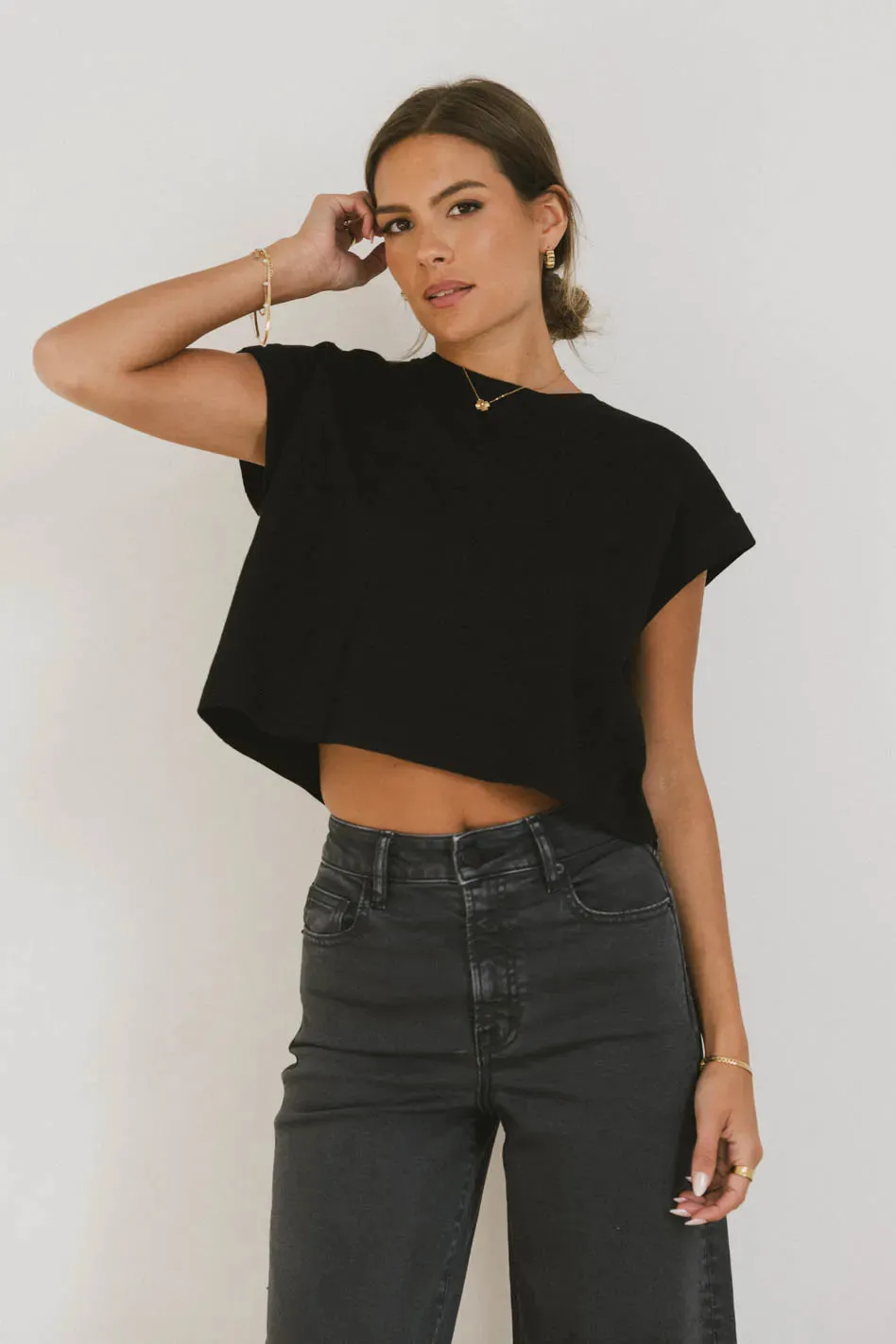 Rowena Boxy Top in Black - FINAL SALE sold by bohme