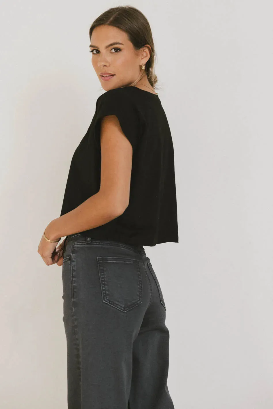 Rowena Boxy Top in Black - FINAL SALE sold by bohme product image thumbnail 2