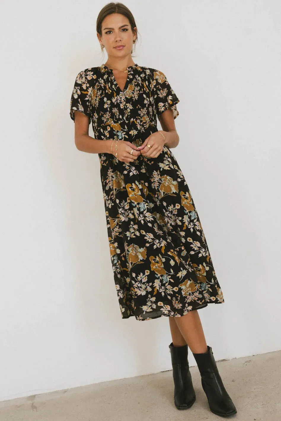 Kaitlyn Floral Midi Dress - FINAL SALE sold by bohme