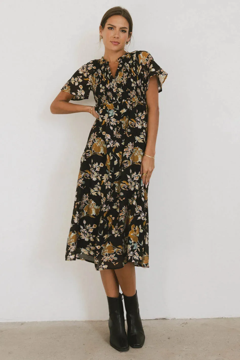 Kaitlyn Floral Midi Dress - FINAL SALE sold by bohme product image thumbnail 5
