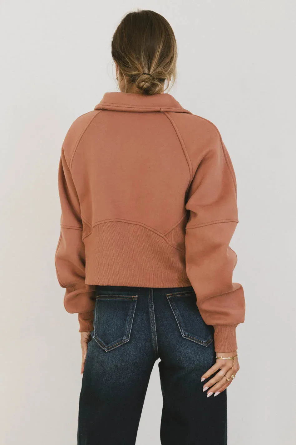 Alyssa Half Zip in Brick - FINAL SALE sold by bohme product image thumbnail 2
