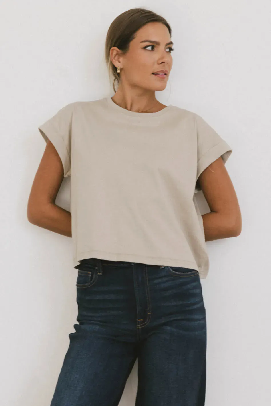 Rowena Boxy Top in Stone - FINAL SALE sold by bohme product image thumbnail 5