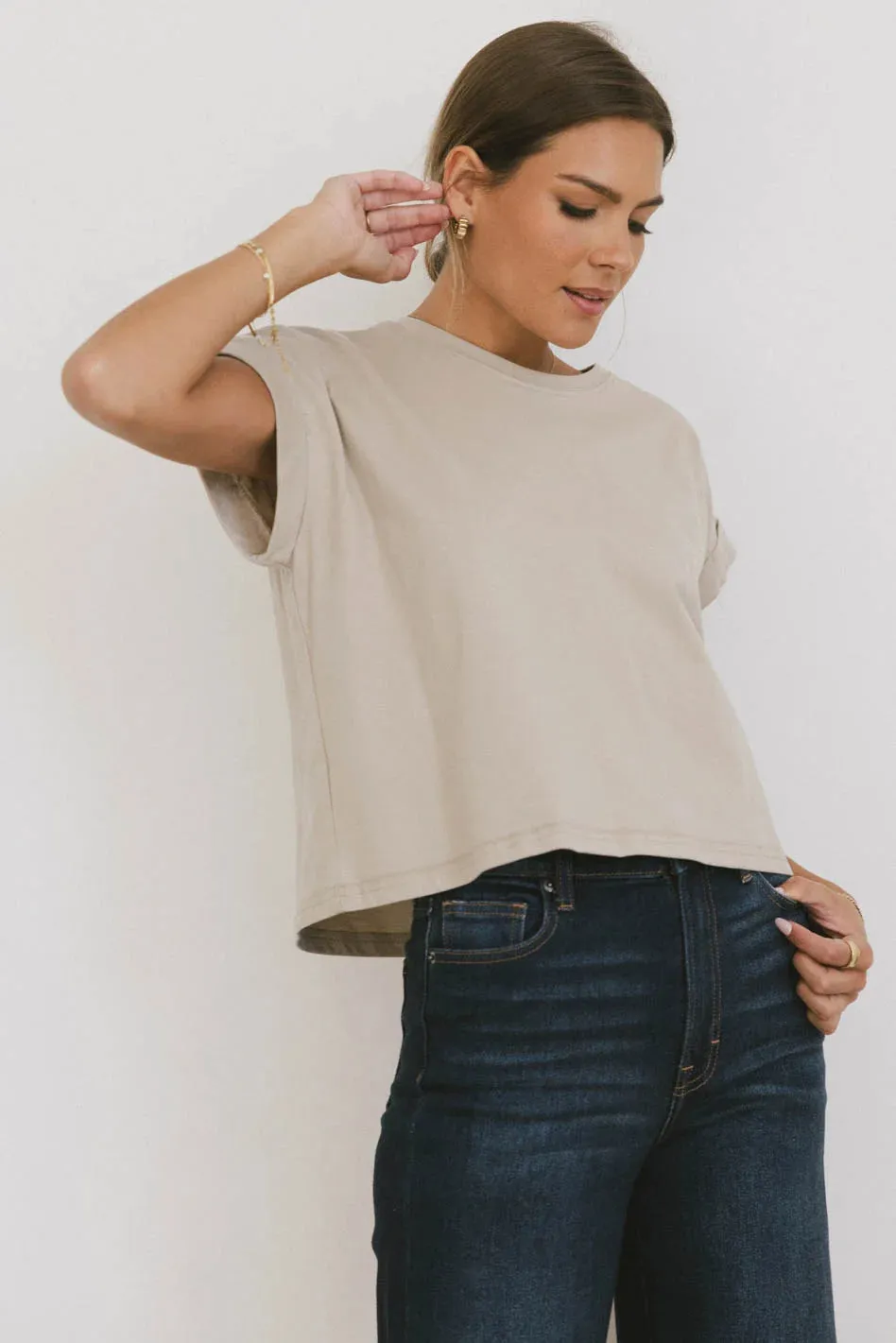 Rowena Boxy Top in Stone - FINAL SALE sold by bohme product image thumbnail 2