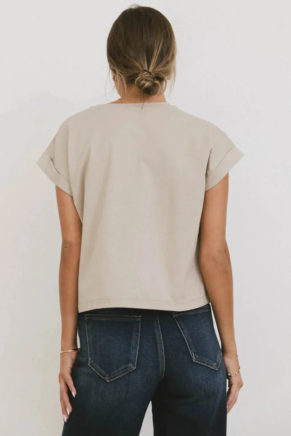 Rowena Boxy Top in Stone - FINAL SALE sold by bohme product image thumbnail 3