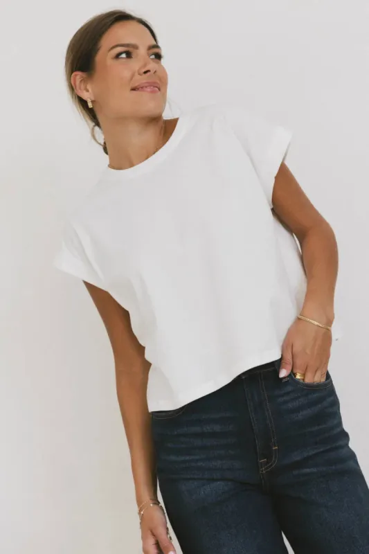 Rowena Boxy Top in White - FINAL SALE sold by bohme