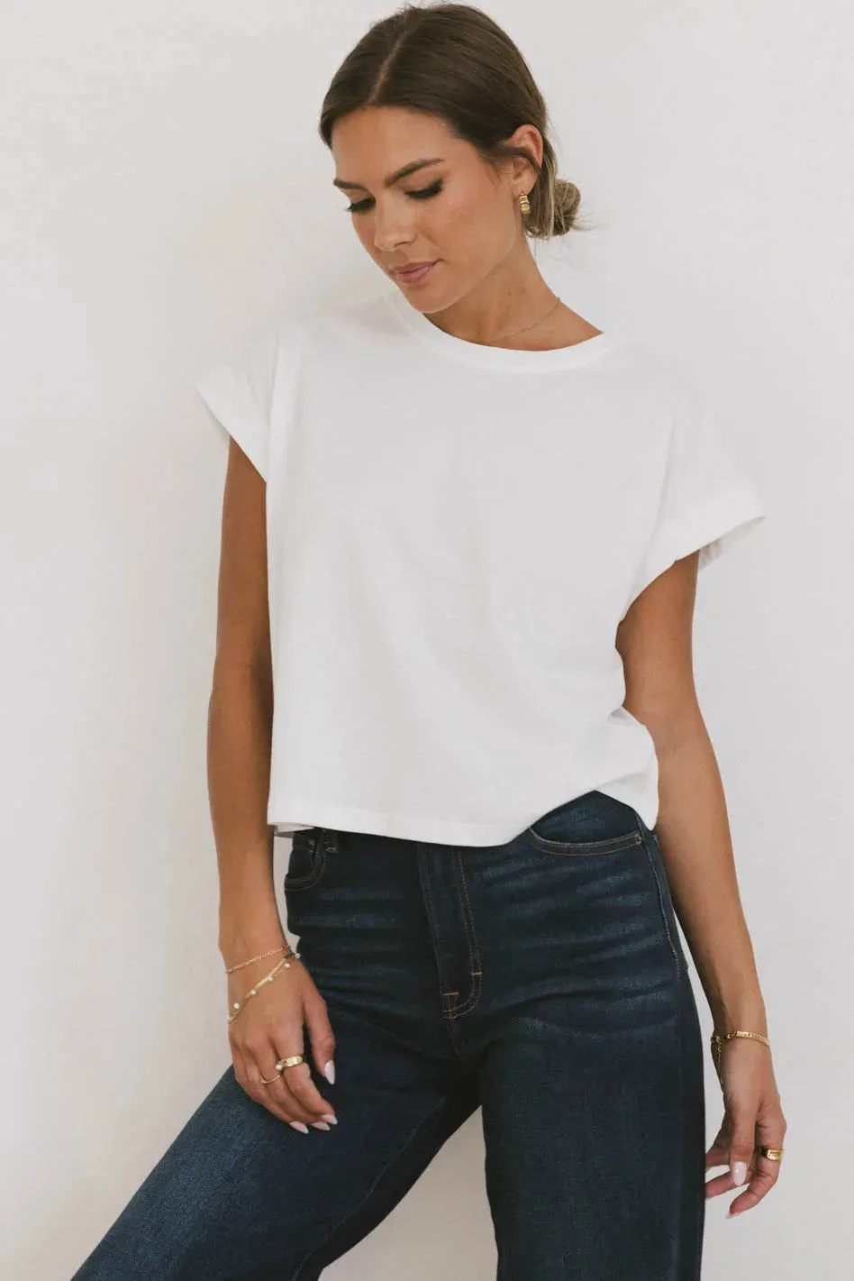 Rowena Boxy Top in White - FINAL SALE sold by bohme product image thumbnail 3
