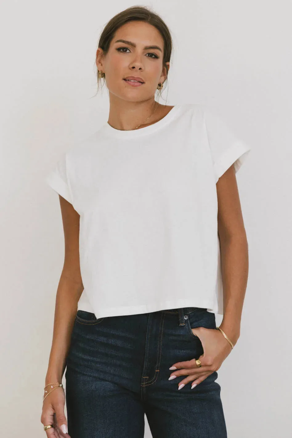 Rowena Boxy Top in White - FINAL SALE sold by bohme product image thumbnail 5