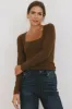 Tatiana Scoop Neck Top in Brown - FINAL SALE sold by bohme