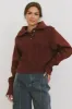 Irene Cable Knit Sweater in Burgundy - FINAL SALE sold by bohme