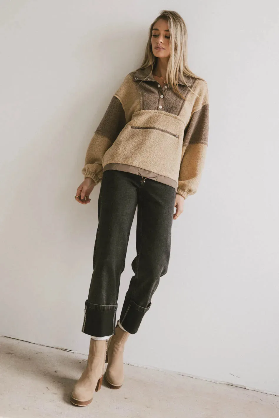 Indra Quarter Zip in Taupe - FINAL SALE sold by bohme product image thumbnail 3