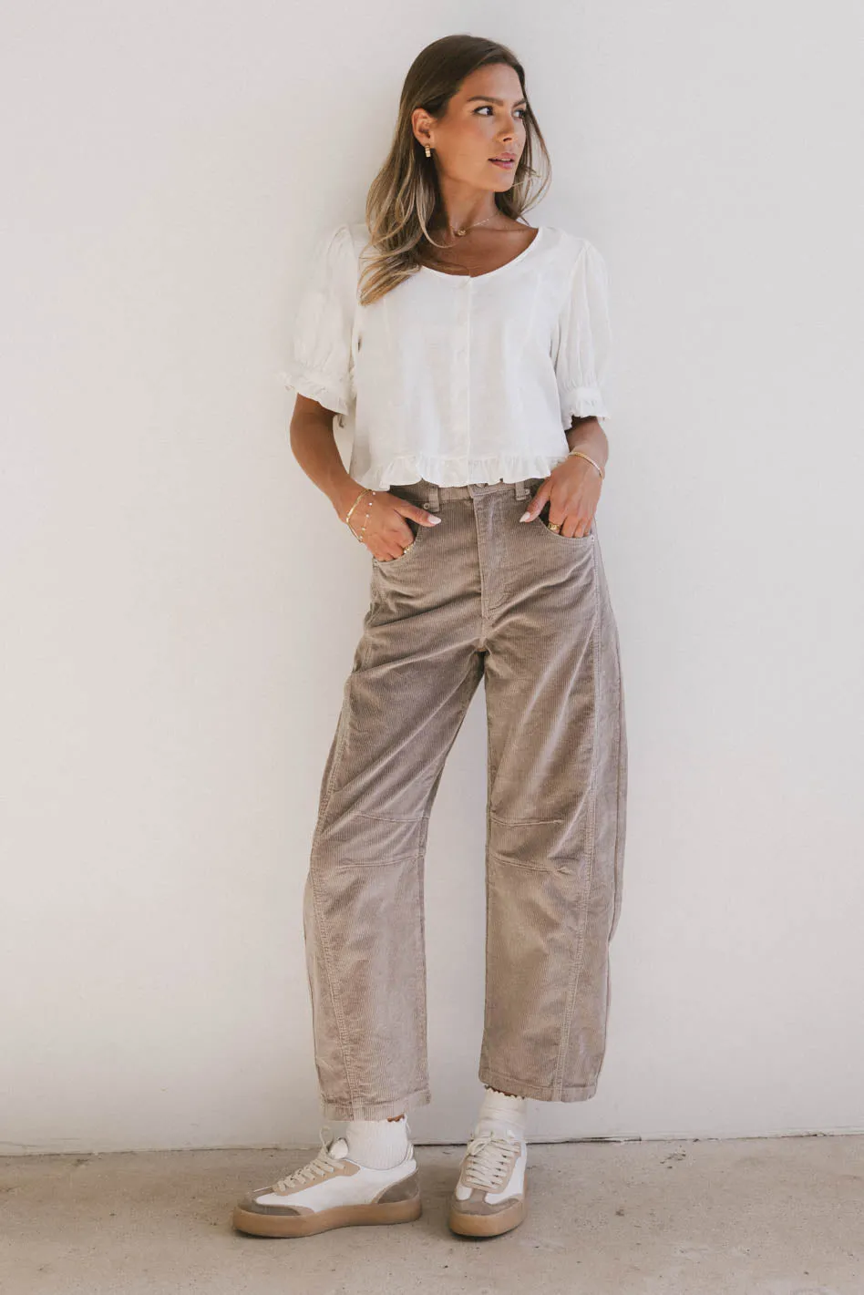 Lisette Barrel Jean in Tan Courduroy - FINAL SALE sold by bohme product image thumbnail 2