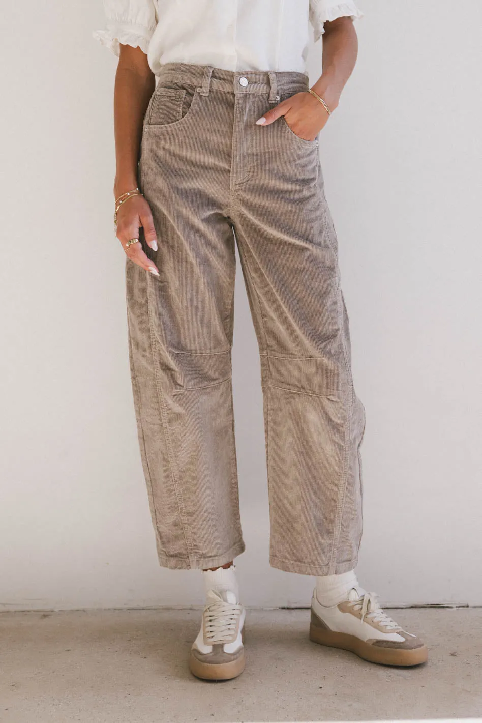Lisette Barrel Jean in Tan Courduroy - FINAL SALE sold by bohme