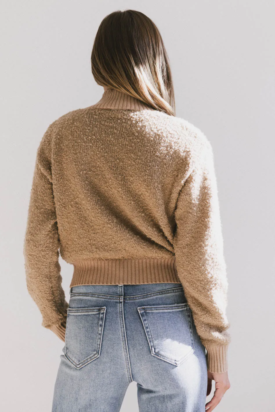 Eloise Mock Neck Sweater in Taupe - FINAL SALE sold by bohme product image thumbnail 4