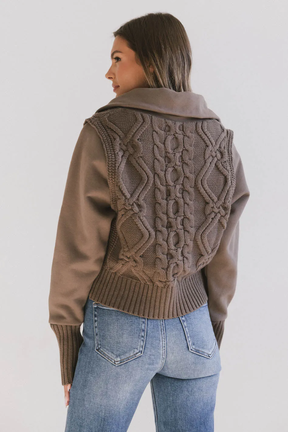 Irene Cable Knit Sweater in Olive - FINAL SALE sold by bohme product image thumbnail 4