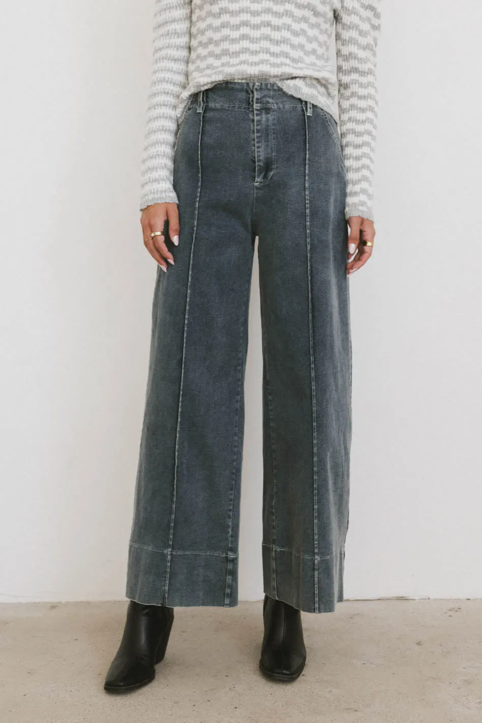 Emmaline Wide Leg Jeans in Dark Wash - FINAL SALE sold by bohme