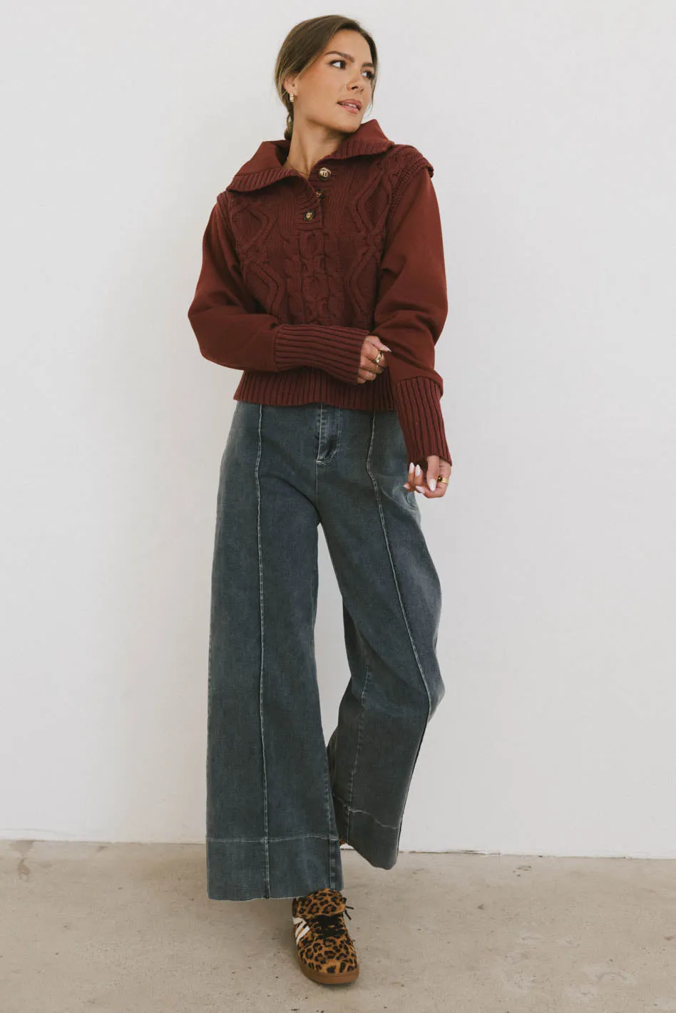 Emmaline Wide Leg Jeans in Dark Wash - FINAL SALE sold by bohme product image thumbnail 3