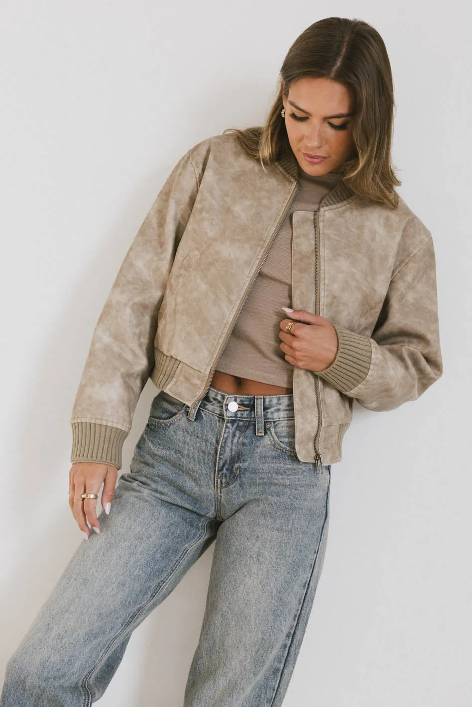 Clarissa Bomber Jacket in Tan - FINAL SALE sold by bohme product image thumbnail 2