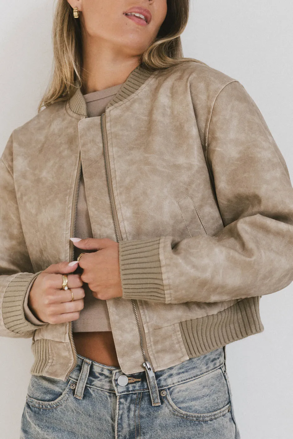 Clarissa Bomber Jacket in Tan - FINAL SALE sold by bohme
