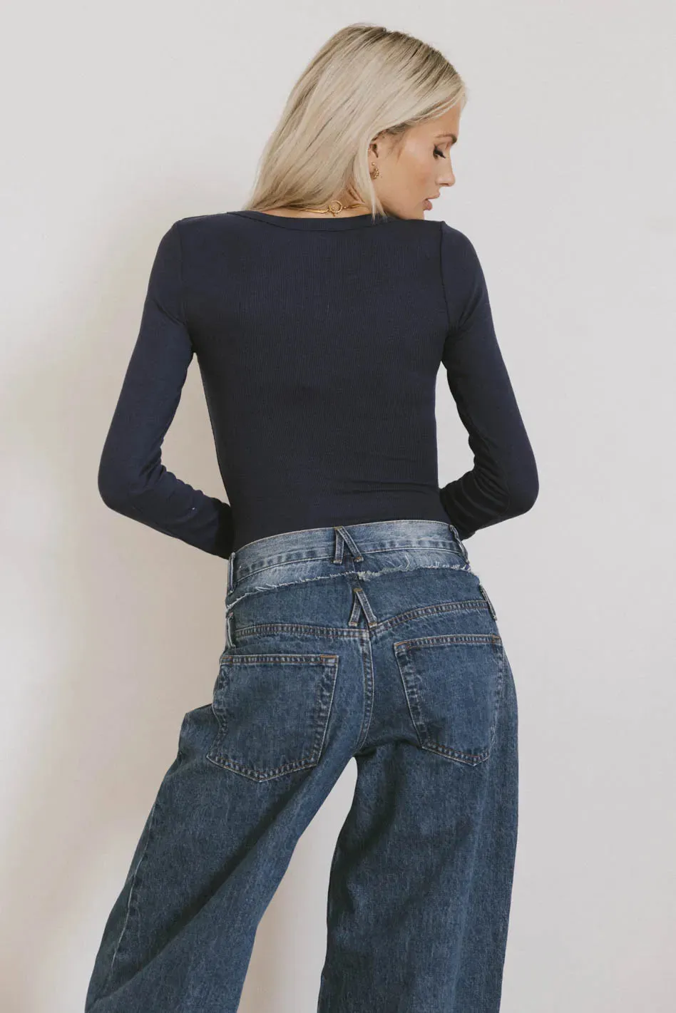 Audrey Ribbed Top in Navy - FINAL SALE sold by bohme product image thumbnail 2