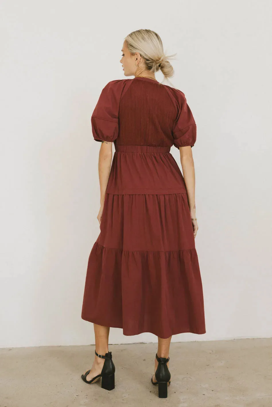 Leandra Maxi Dress in Burgundy sold by bohme product image thumbnail 2