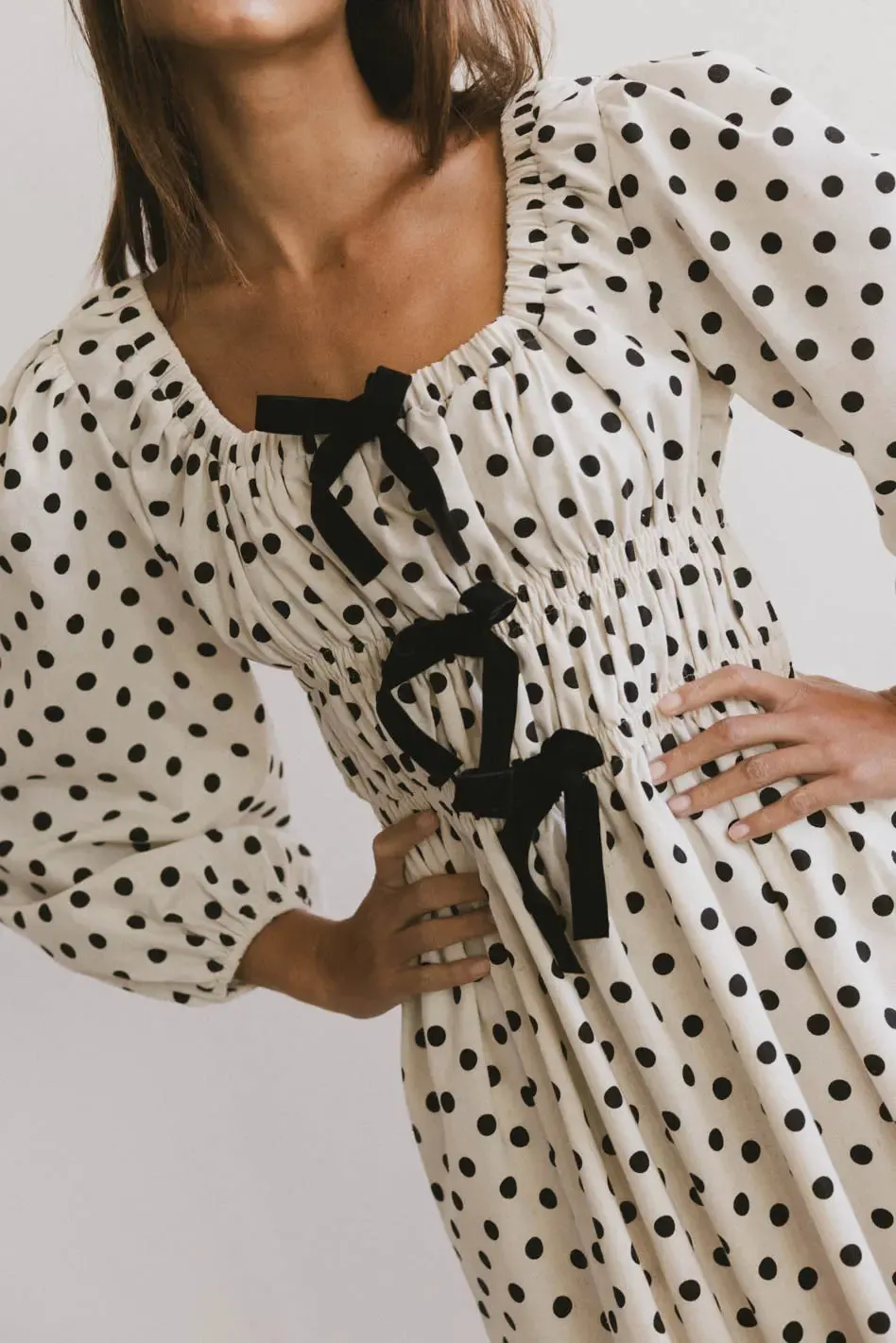 The Velveteen Bow Midi Dress - FINAL SALE sold by bohme product image thumbnail 4