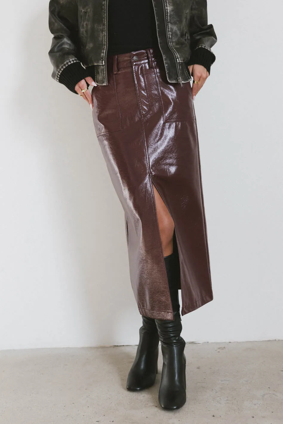 Candice Vegan Leather Skirt - FINAL SALE sold by bohme product image thumbnail 3