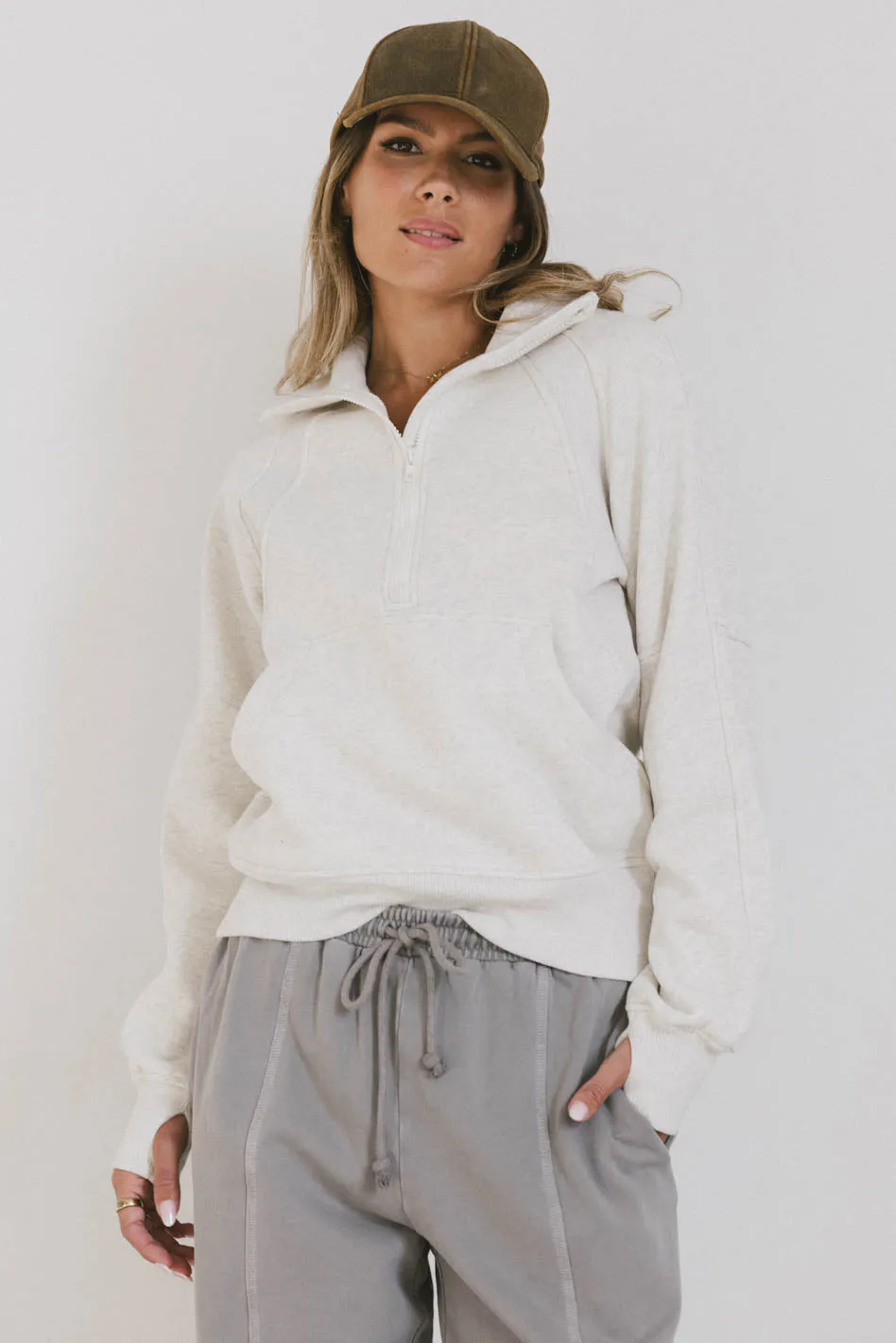 Krista Half Zip in Bone - FINAL SALE sold by bohme product image thumbnail 4