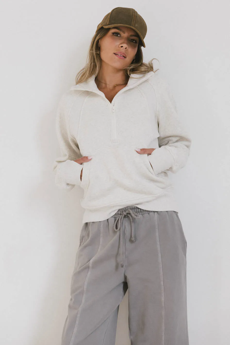 Krista Half Zip in Bone - FINAL SALE sold by bohme product image thumbnail 3
