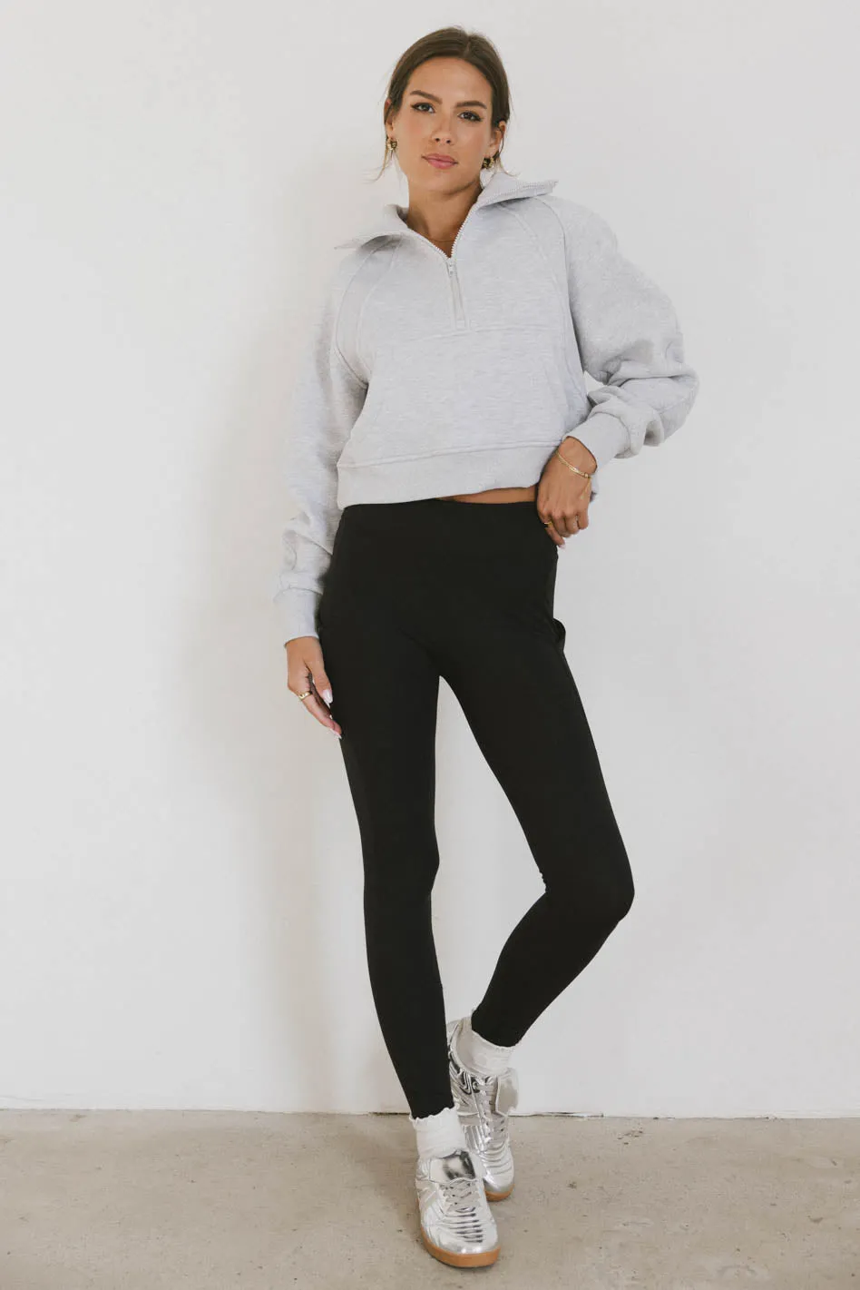 Alyssa Half Zip in Heather Grey - FINAL SALE sold by bohme product image thumbnail 2