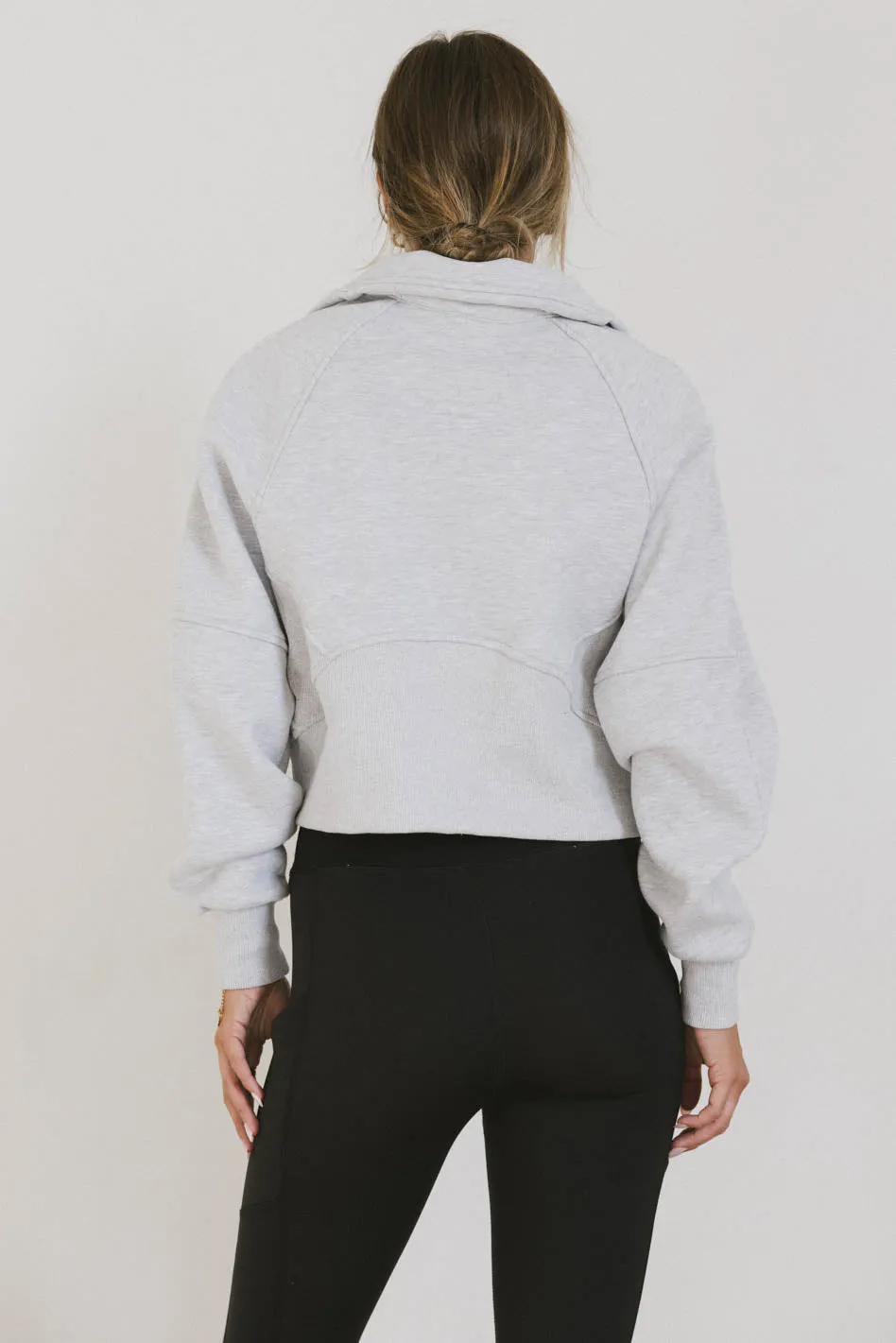 Alyssa Half Zip in Heather Grey - FINAL SALE sold by bohme product image thumbnail 3