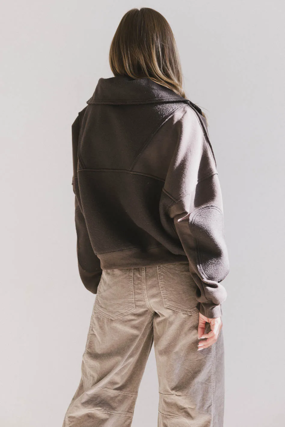 Mickey Half Zip Sweatshirt in Charcoal - FINAL SALE sold by bohme product image thumbnail 5