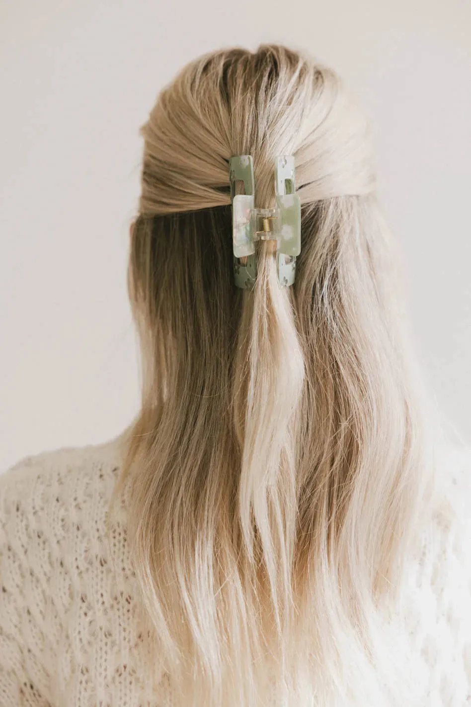 Daisy Inlay Claw Clip in Green sold by bohme product image thumbnail 2