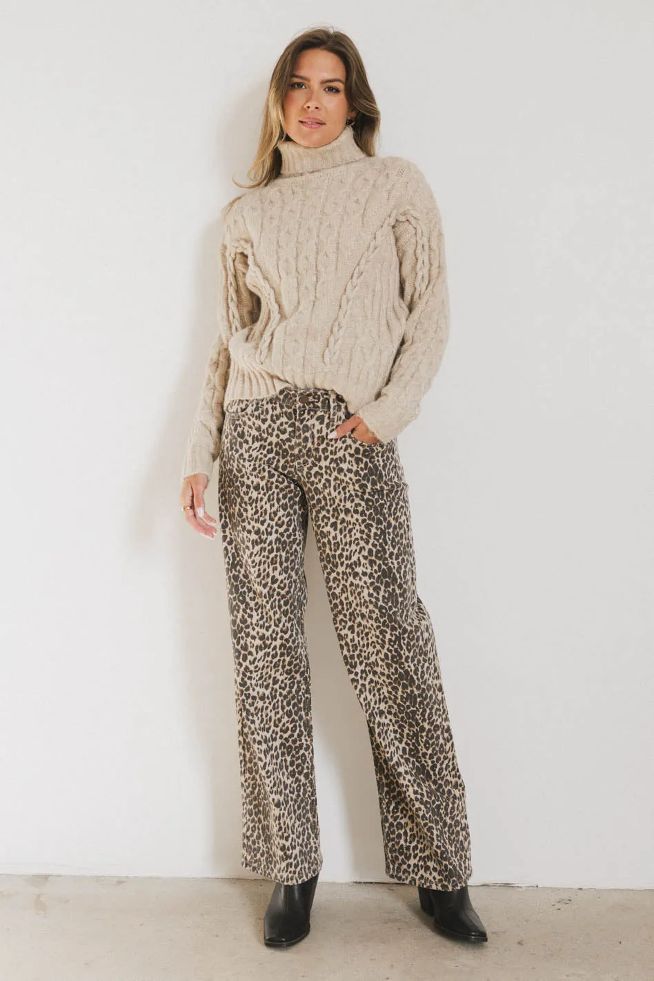 Marshall Straight Leg Jeans in Leopard sold by bohme product image thumbnail 2