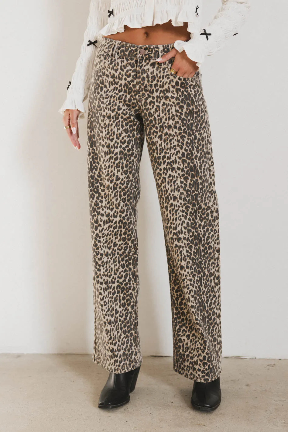 Marshall Straight Leg Jeans in Leopard sold by bohme product image thumbnail 3