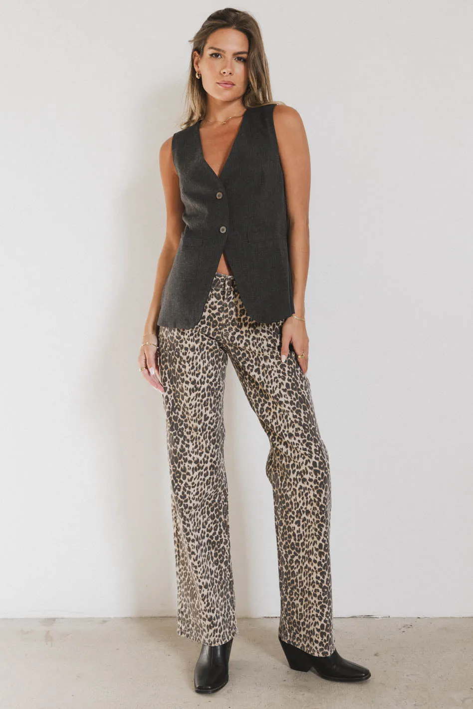 Marshall Straight Leg Jeans in Leopard sold by bohme product image thumbnail 5