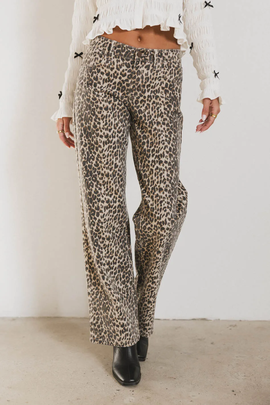 Marshall Straight Leg Jeans in Leopard sold by bohme