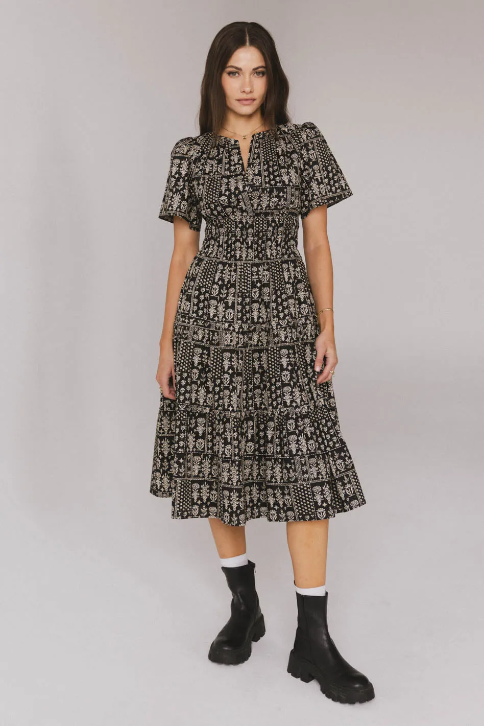 Sandra Smocked Waist Midi Dress - FINAL SALE sold by bohme