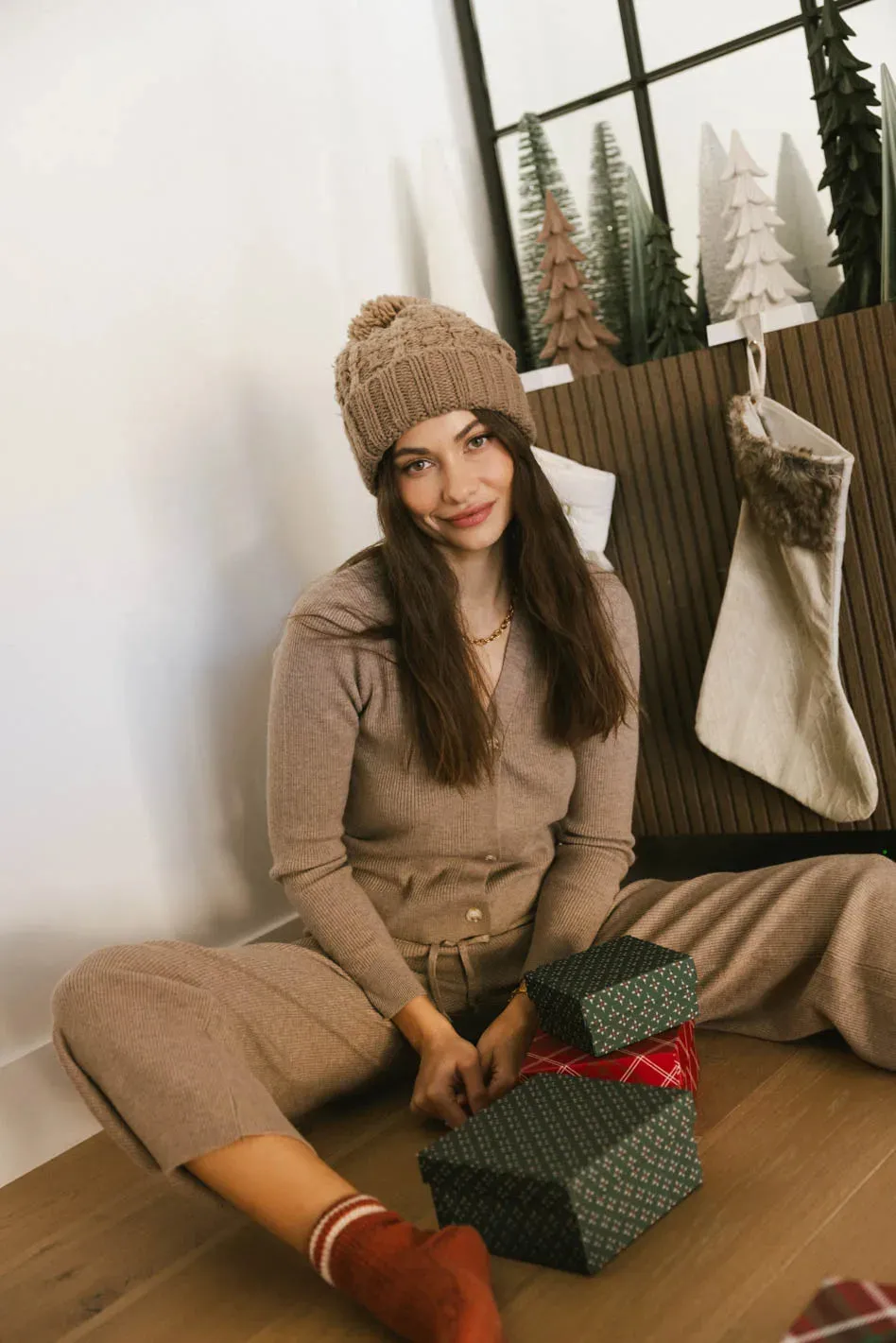 Evelise Ribbed Cardigan in Mocha - FINAL SALE sold by bohme